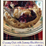 ABRAMS Dinner Party -- The Saltwater Table: Recipes from the Coastal South...Featuring Cold-Weather Breakfast of Steel-Cut Oats with Jammy Blackberries and Cinnamon Milk #abramsdinnerparty #oatmeal #breakfast #steelcutoats #pecans #blackberries