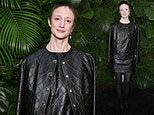 Andrea Riseborough looks sophisticated at the Pre-Oscars dinner - amid her nomination controversy
