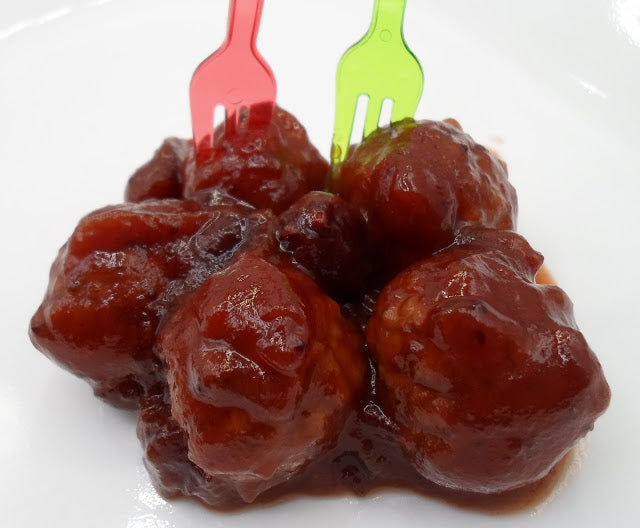 Cranberry Meatball Appetizer -Little Dipper Crock Pot/Slow Cooker Option