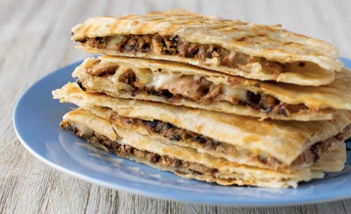 Jackfruit Frita Quesadillas [Vegan]