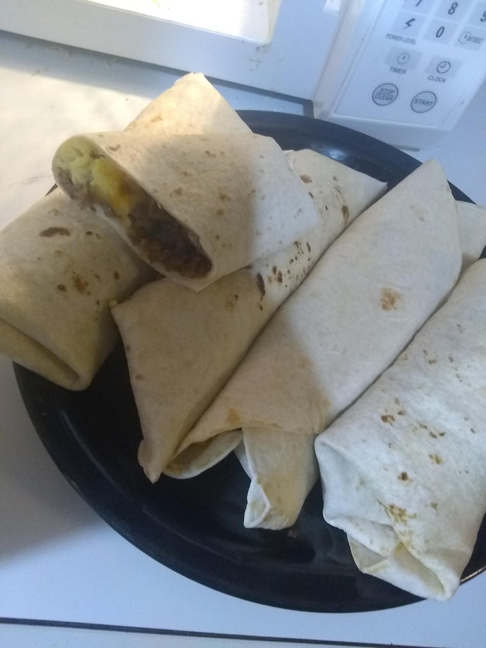 Breakfast burritos I made for school and my family
