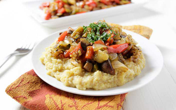 Sheet Pan Ratatouille With Creamy Polenta