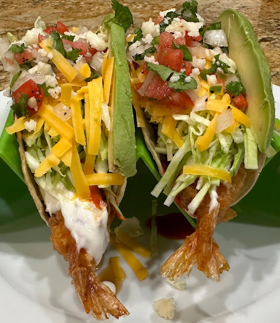 SHRIMP TEMPURA TACOS
