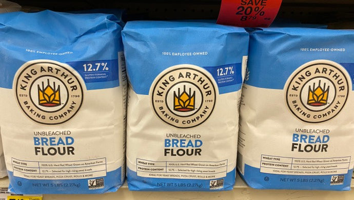 Flour is a white powder composed of ground ingredients, including raw grains and root