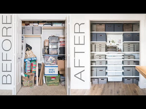 In this video we partnered with the Container Store Closet System to show you our way to organize your Office Closet Makeover