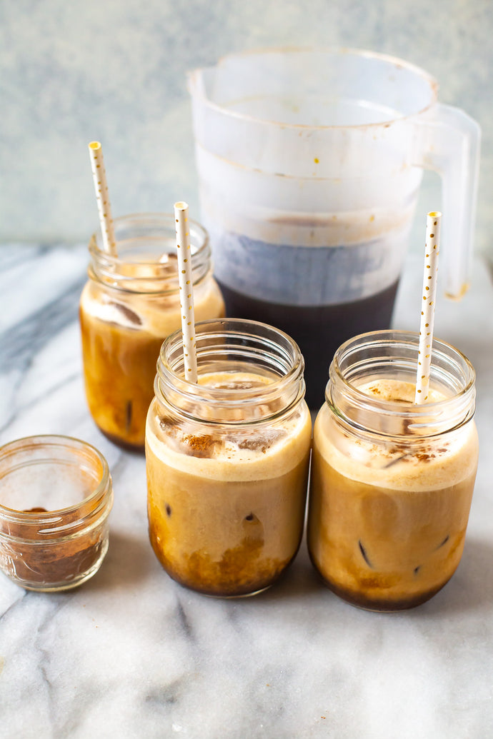 This Pumpkin Cream Cold Brew Coffee is a close copy cat of the Starbucks iced coffee recipe, and it's so perfect for fall