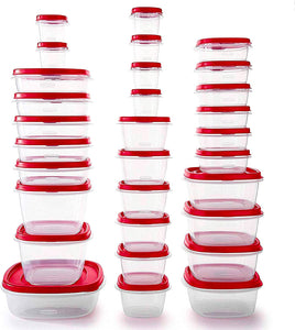 Rubbermaid Easy Find Vented Lids Food Storage Containers, Set of 30 (60 Pieces Total), Racer Red $24.99