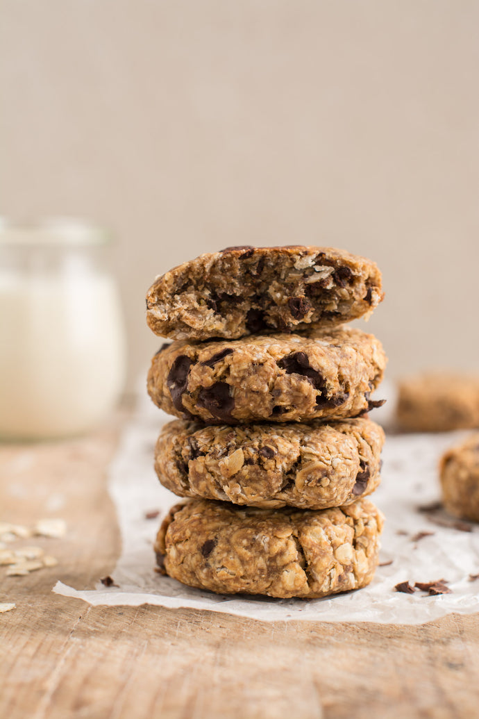 Super easy and delicious vegan oatmeal cookies that are soft and chewy using whole food plant-based ingredients