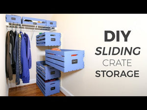 An easy DIY project, this wood crate storage system is the perfect upgrade for any small closet