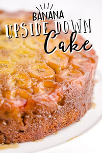 Sweet, gooey and delicious, everyone will go bananas for this upside down cake! Similar to the popular Bananas Foster dessert, this upside down banana cake recipe is best served warm with a dollop of vanilla ice cream