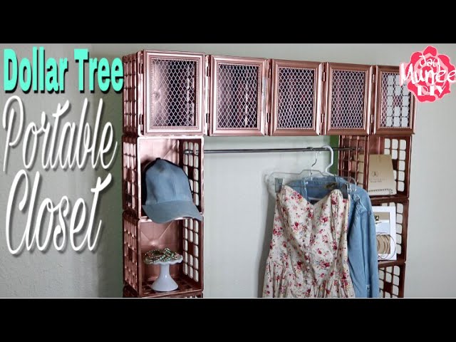 Dollar Tree DIY Portable Crate Closet is perfect DIY Hack for small spaces