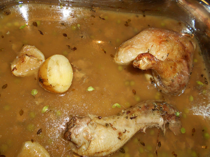 Was braised duck, sorry forgot to take a picture before dinner, it smelled so good we ate asap