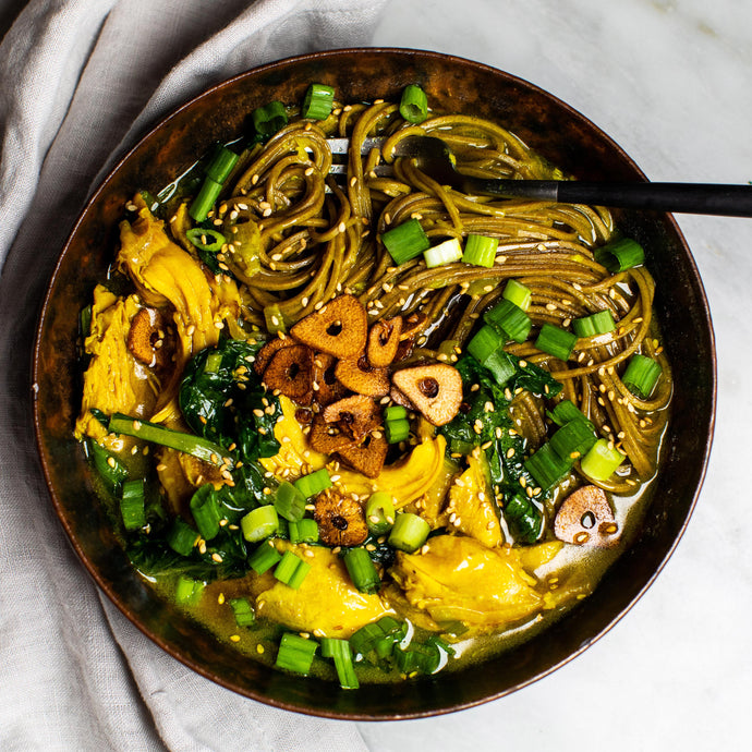 Tonight I made Turmeric Chicken Soba Soup! Spicy and perfect for cooler weather