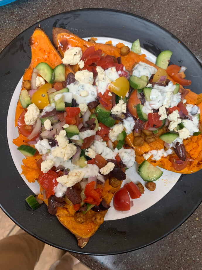 Tonight i made Mediterranean sweet potatoes