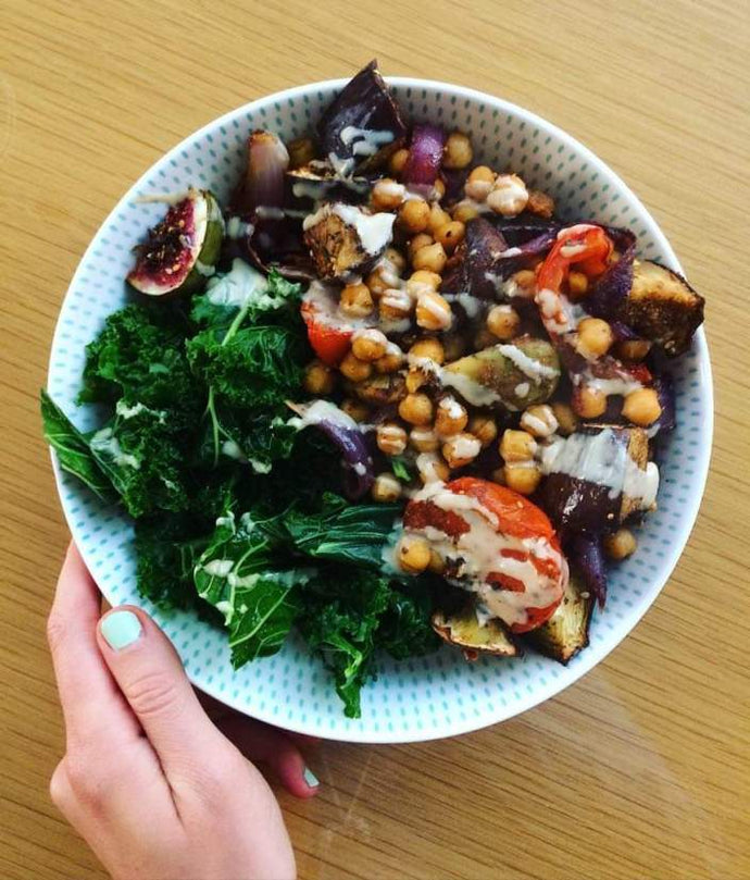 Moroccan Chickpea and Aubergine Salad