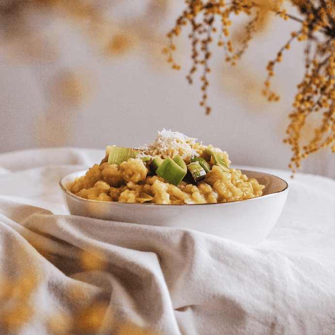 Sunshine in a Bowl : Saffron & Leek Risotto