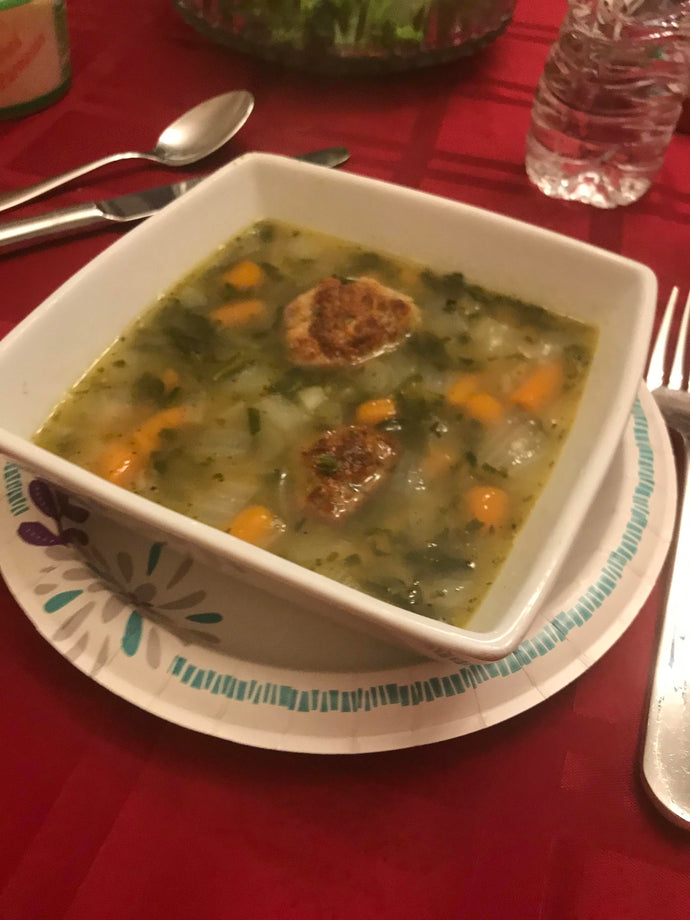 So this is basically my I dont feel like going to the grocery store today dinner; Italian Wedding Soup with Jasmine Rice