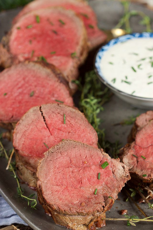 Beef Tenderloin Roast with Creamy Horseradish Sauce