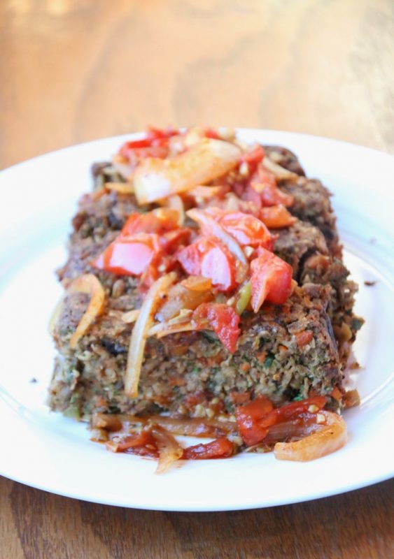 Mushroom Nut Loaf with Balsamic Tomato Chutney [Vegan]