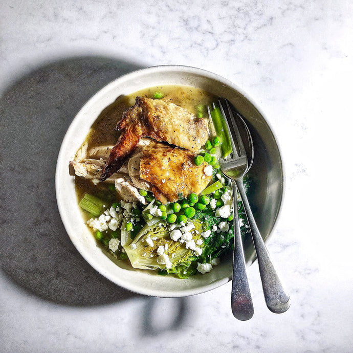 Miso butter Chicken & Greens (soup)