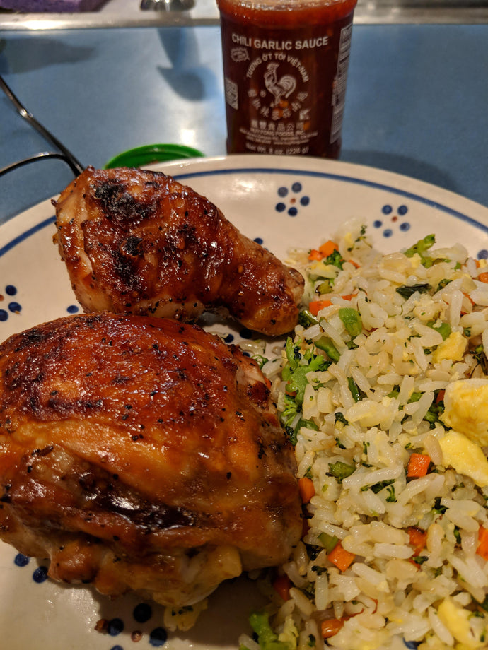 Teriyaki chicken and fried rice