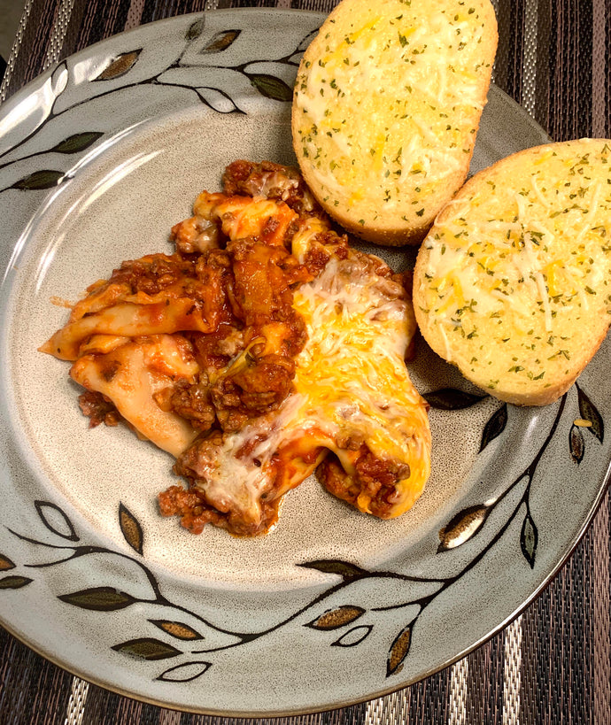 Homemade lasagna was on the menu tonight.