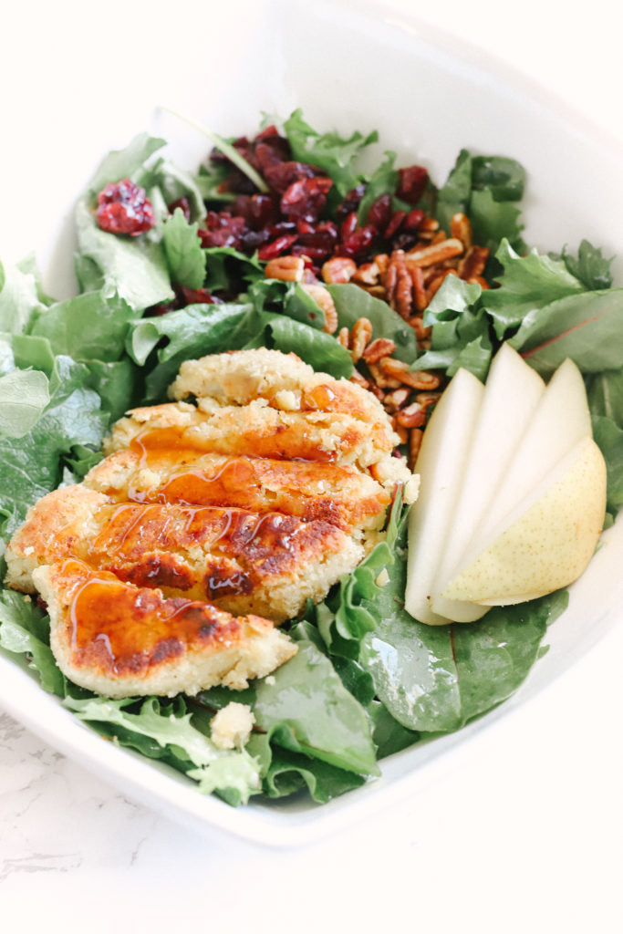 Sweet Pear Glazed Vegan Chicken Salad (Gluten-Free, Sugar Free)