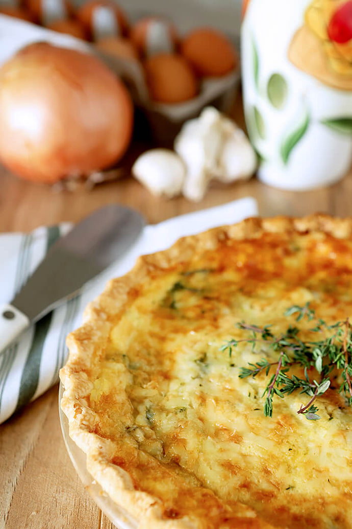 Spinach, Onion, and Mushroom Quiche