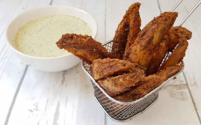 Baked Deluxe Potatoes With Mayo Sauce [Vegan]