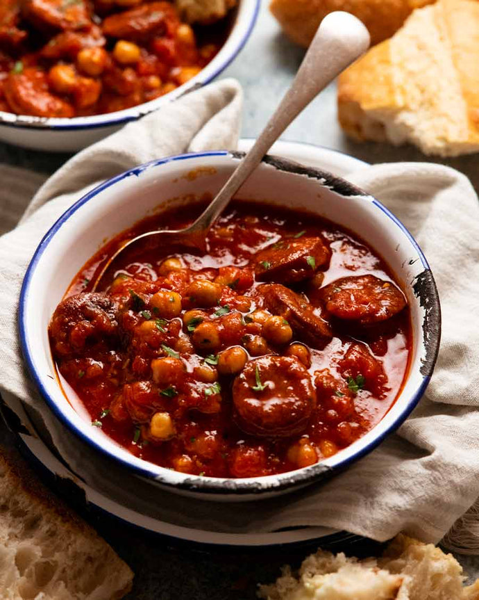 Chorizo chickpea stew (quick!)