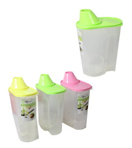 Cereal Food Seed Storage Container With Lid Plastic Assorted Colour 22 x 10cm 1 Pack 00011