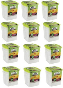 (12) 2 packs Arrow Plastic 00045 1/2 Gallon 6"x6" Freezer & Storage Containers