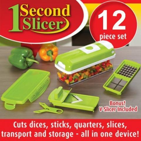 ONE SECOND SLICER - ALL IN ONE VEGETABLE SLICER (12 PCS SET)