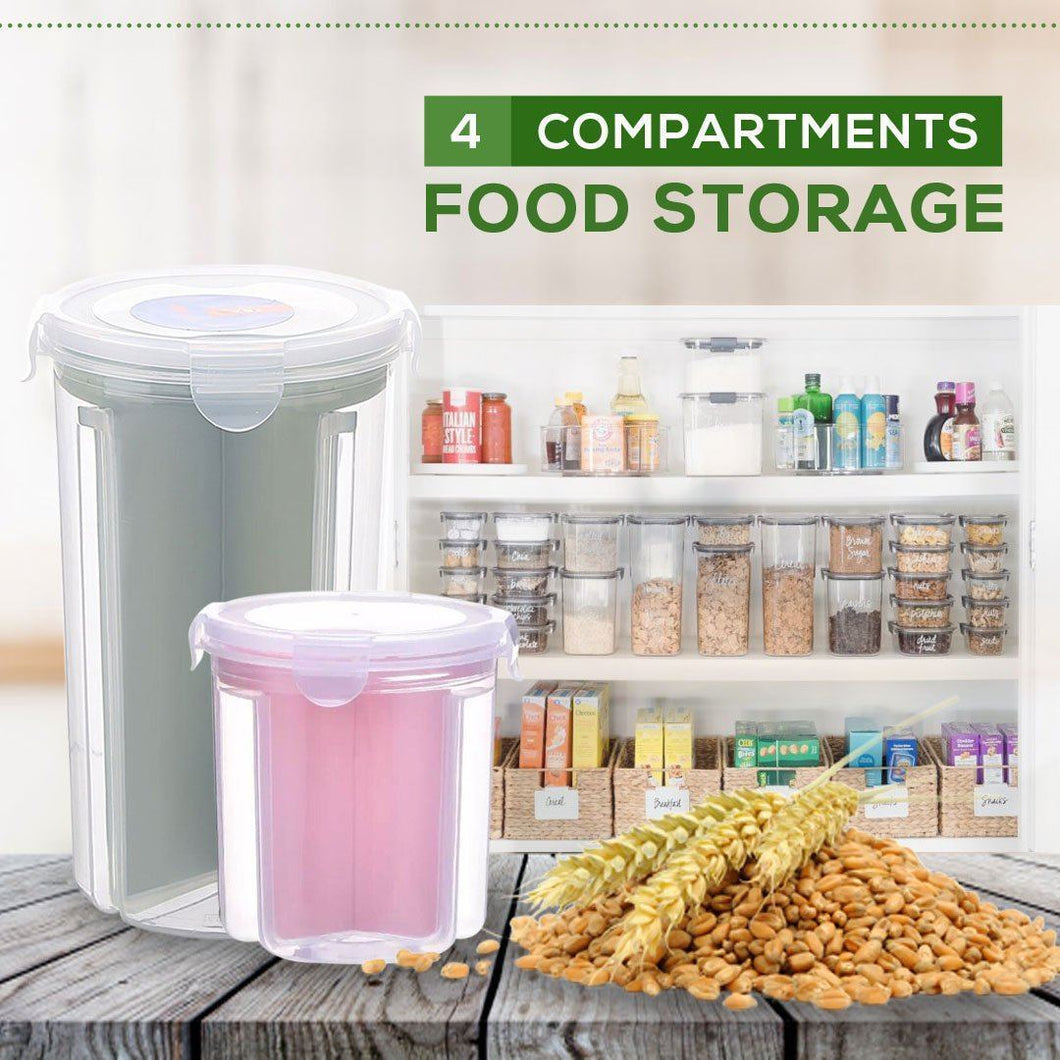 4-compartment Rotating Airtight Storage Box