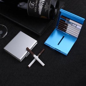 Aluminum Pocket Cigarette Case For 20 Cigarettes Holder Flip Open Storage Container