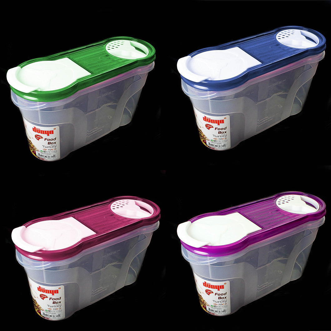 1400ml Cereal Storage Container Dry Food Store Container 4 Colour D30312
