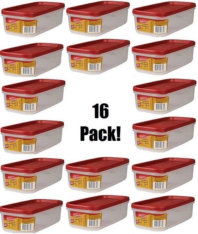 (16) ea Rubbermaid 1776470 Racer Red 5 Cup Dry Food Plastic Storage Containers