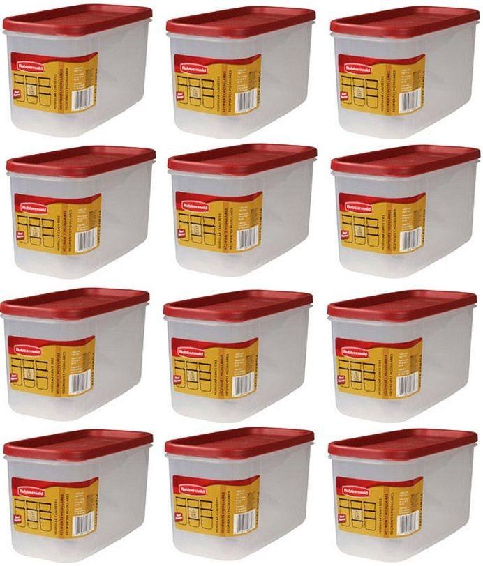 (12) ea Rubbermaid 1776471 Racer Red 10 Cup Dry Food Plastic Storage Containers
