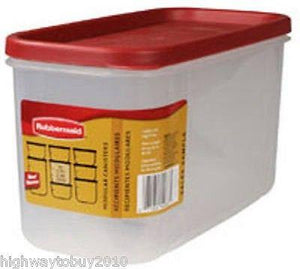 (6) ea Rubbermaid 1776471 Racer Red 10 Cup Dry Food Plastic Storage Containers