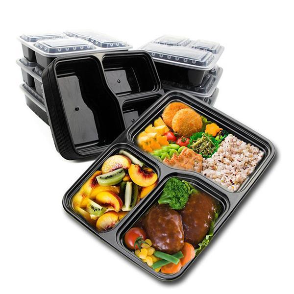 3 Compartment Lunch Box(10 Pcs)