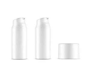 2Pcs White Plastic Airless Vacuum Pump Bottle Empty Refillable Bayonet Cosmetic Makeup Sample Packing Cream Lotion Storage Containers Vial Pots(150Ml/5Oz)