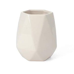 Ceramic Utensil Holder - Kitchen Utensil Holder - Utensil Crock - Utensil Caddy/Container - Milltown Merchants™ Faceted White Utensil Holder