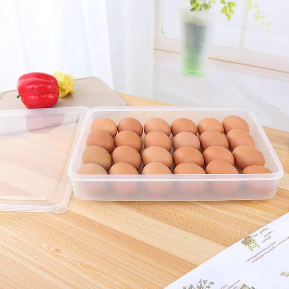 24 Grid Single Layer Plastic Egg Box Case Holder Storage Container Fridge