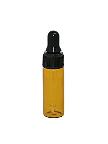25Pcs 5Ml Empty Refillable Amber Glass Essential Oil Bottles Perfume Cosmetic Liquid Aromatherapy Lotion Sample Storage Containers Vials Jars With Eye Dropper Dispenser, Black Screw Cap