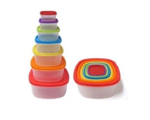 14 Pcs Always Fresh Plastic Food Storage Containers Set With Color Coded Lids