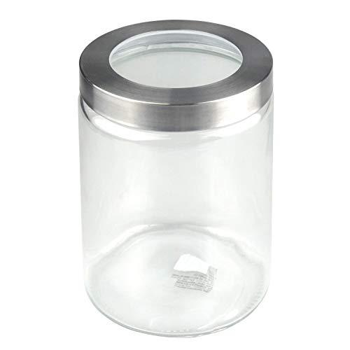 1.25L Airtight Glass Storage Jars,Kitchen Food Storage Containers With Stainless Steel Visualized Lid