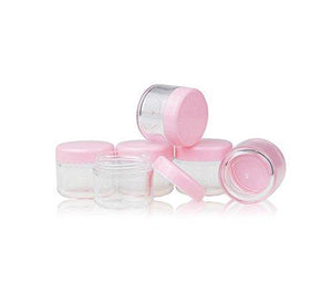 12Pcs Tiny Plastic Empty Cosmetic Storage Containers With Pink Screw Cap For Creams Sample Make Up Storage