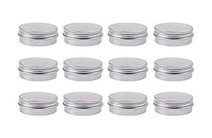 12Pcs Silver Empty Refillable Aluminum Tins Cosmetic Makeup Cream Sample Storage Container Bottle Vial Jars For Lip Balm Eye Shadow Powder Nail Art Loose Tea(10G/0.33Oz)