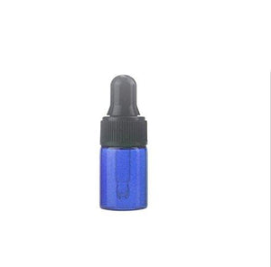 30Pcs Mini 3Ml Empty Refillable Blue Glass Essential Oil Bottles Perfume Cosmetic Liquid Aromatherapy Lotion Sample Storage Containers Vials Jars With Eye Dropper Dispenser, Black Screw Cap