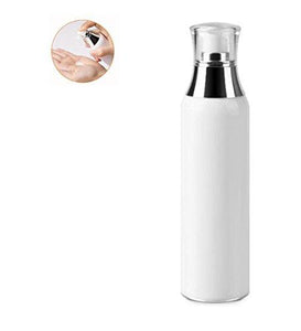 1Pcs White Acrylic Airless Pump Vacuum Bottles-Empty Portable Cosmetic Makeup Storage Containers Lotion Pump Bottle Cosmetic Toiletries Liquid Storage Containers(150Ml/5Oz)